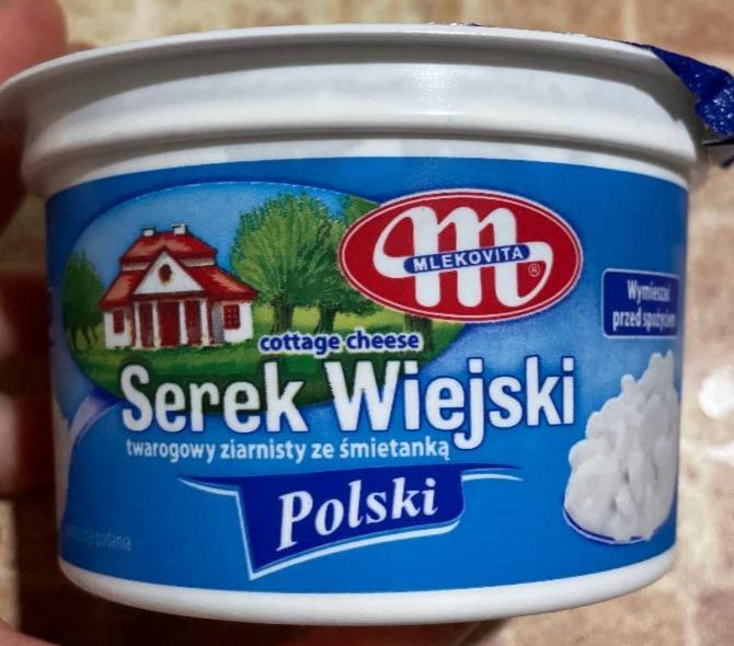 Zdjęcia - Polski Wiejski Serek twarogowy ziarnisty ze śmietanką Mlekovita