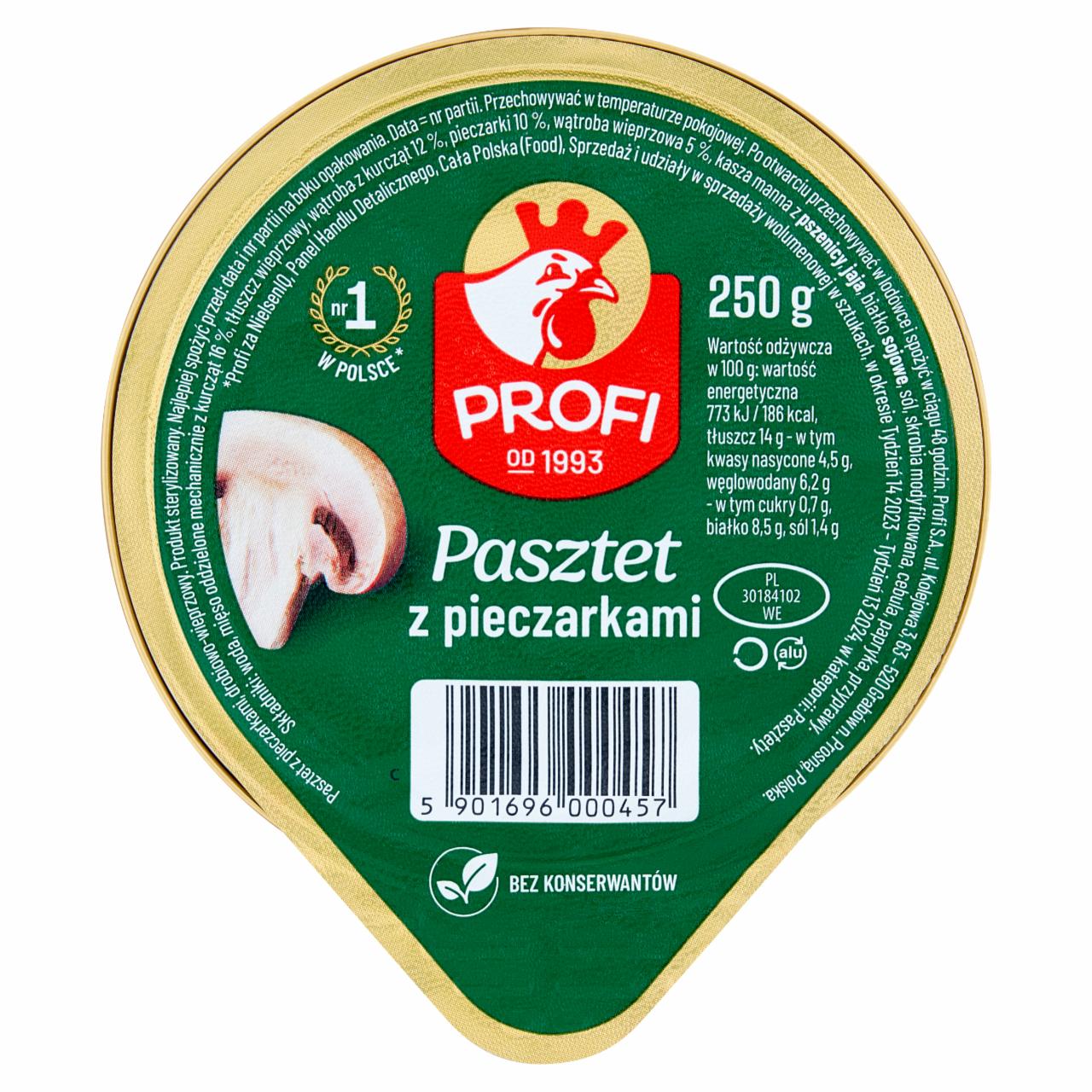 Zdjęcia - Profi Pasztet z pieczarkami 250 g