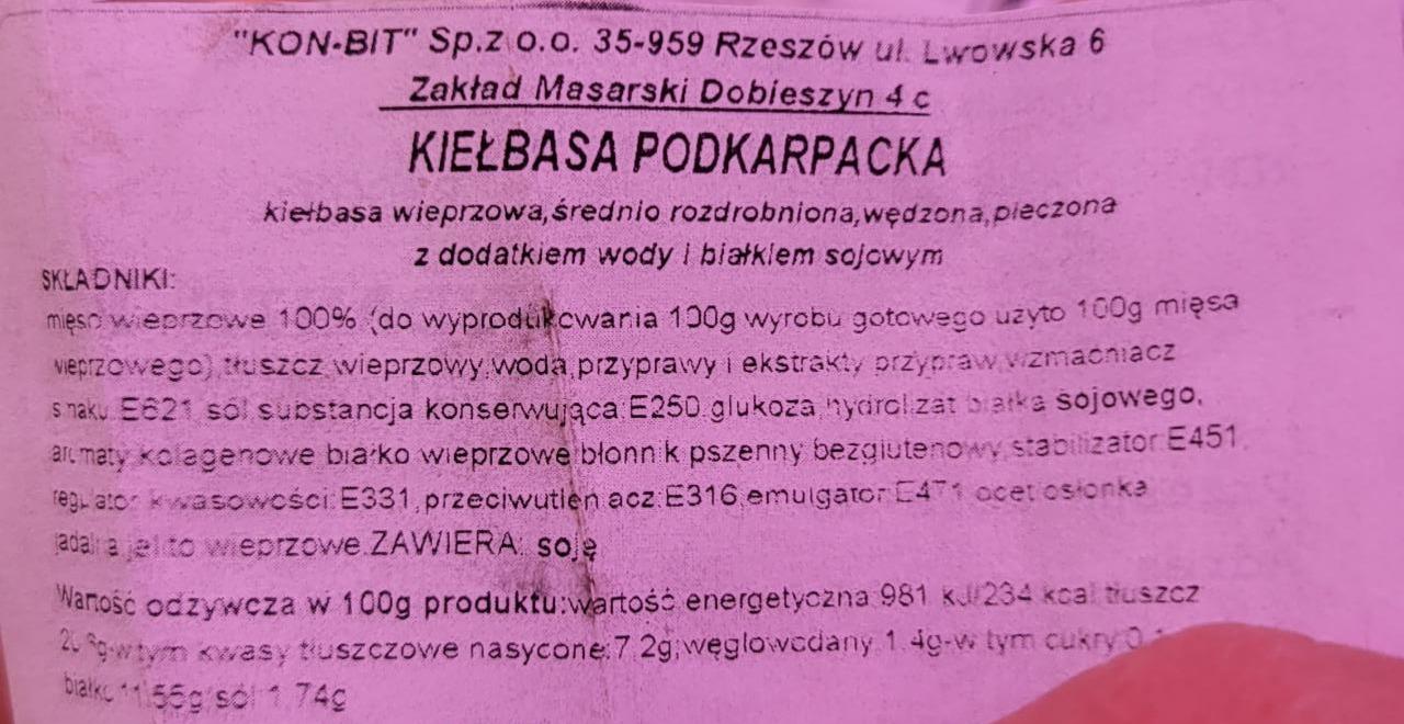 Zdjęcia - Kiełbasa podkarpacka Kon-bit