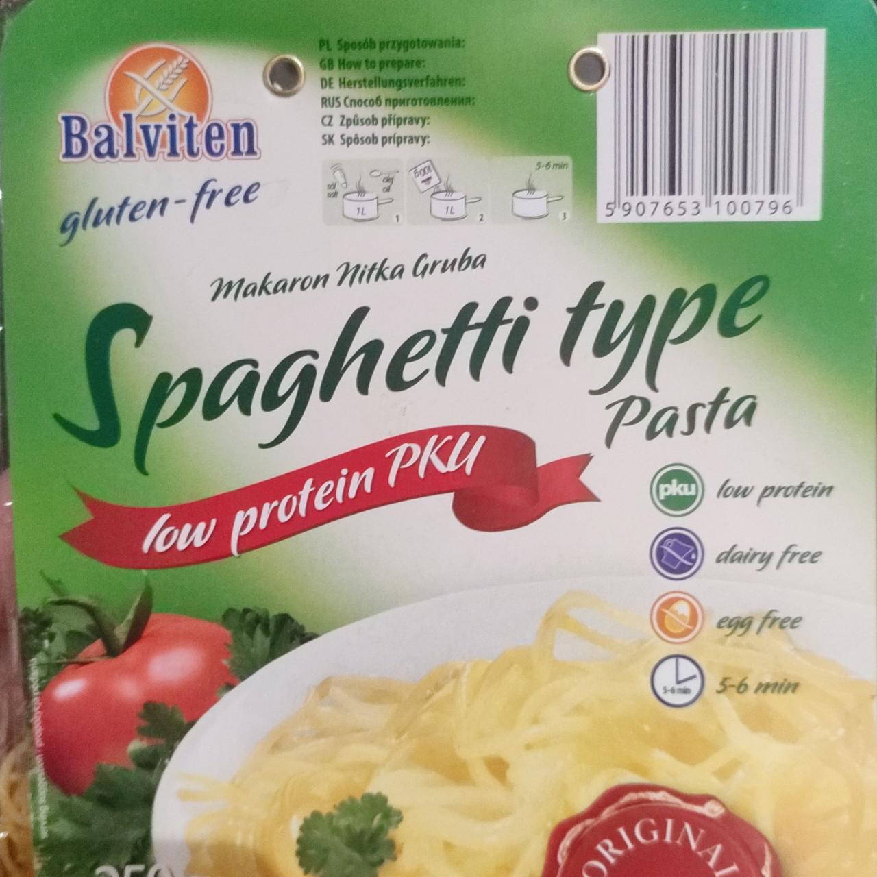 Zdjęcia - Spaghetti type pasta low protein PKU Balviten