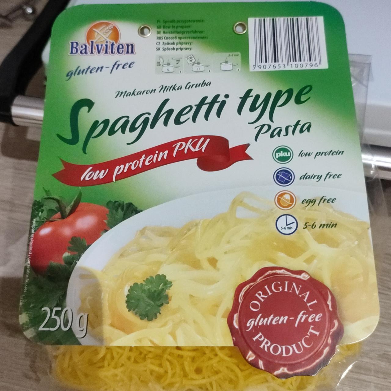 Zdjęcia - Spaghetti type pasta low protein PKU Balviten