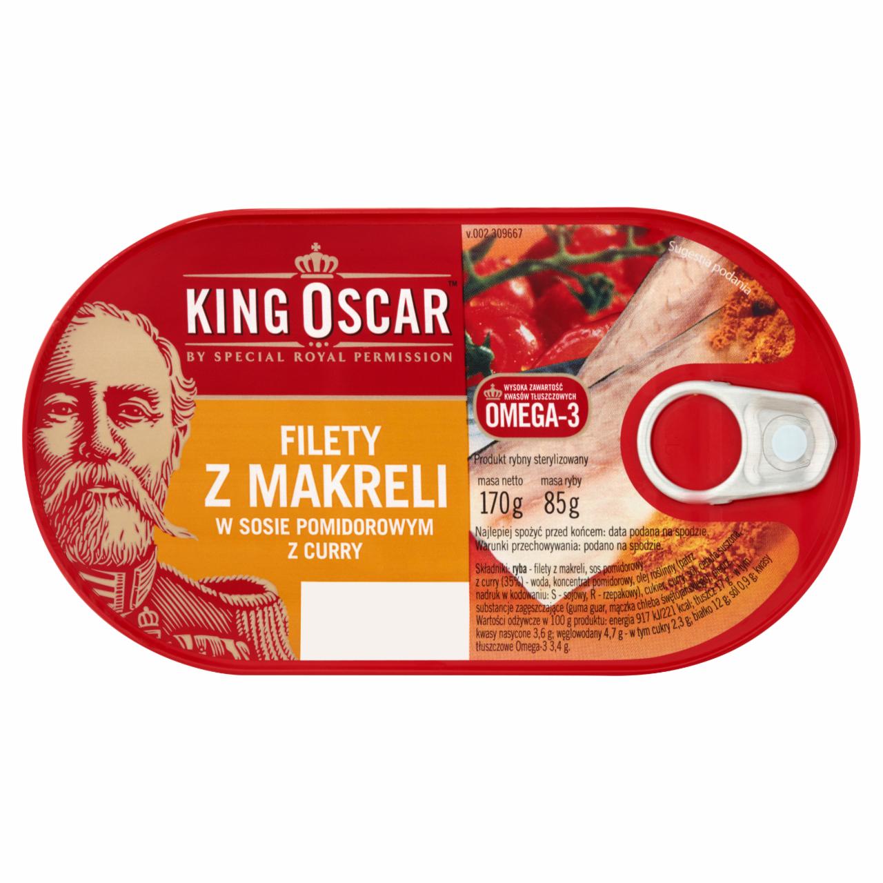 Zdjęcia - Filety z makreli w sosie pomidorowym z curry Kings Oscar