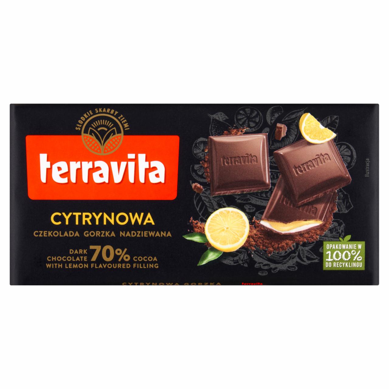 Zdjęcia - Terravita Czekolada gorzka nadziewana cytrynowa 100 g