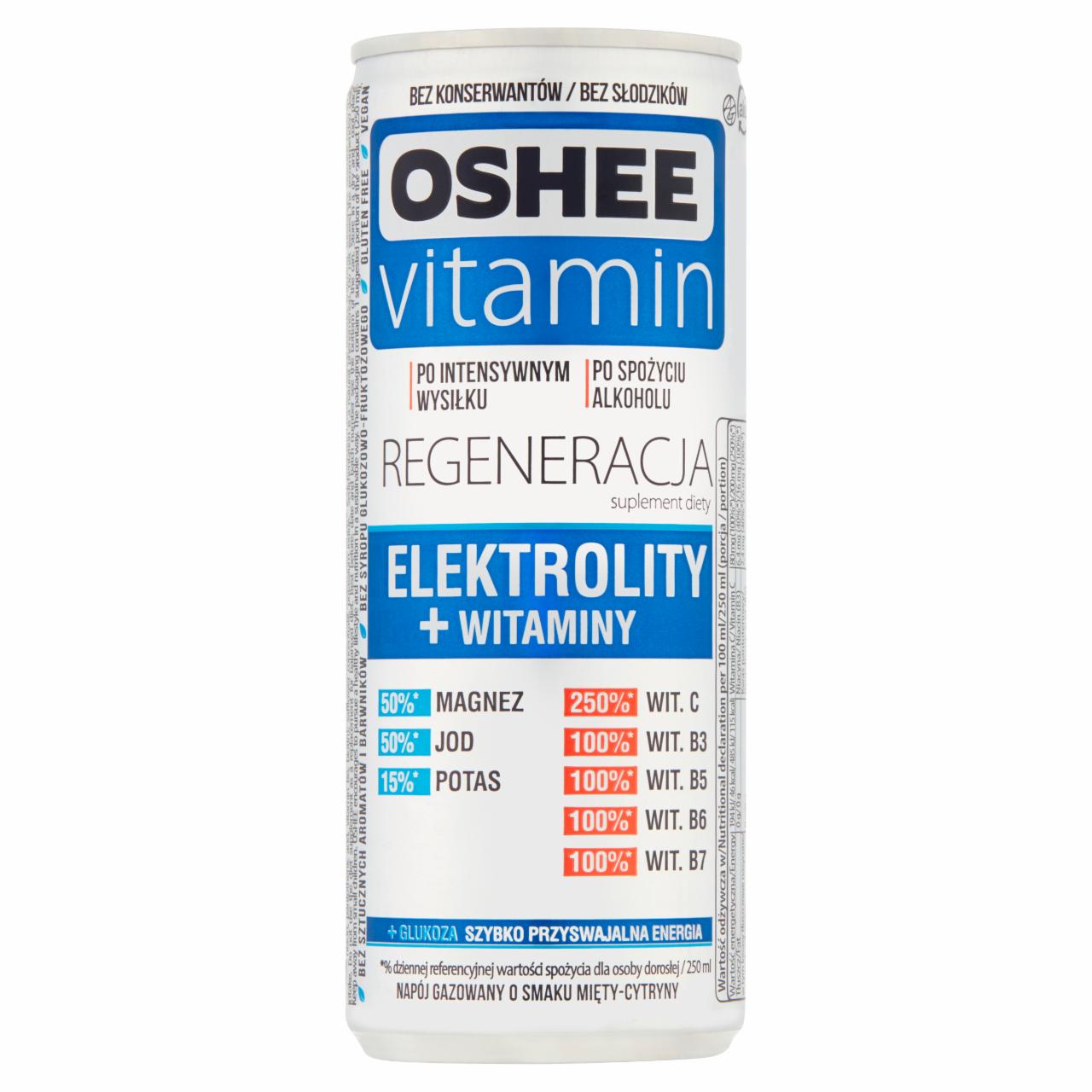 Zdjęcia - Oshee Vitamin Energy Suplement diety napój gazowany o smaku mięta-cytryna 250 ml