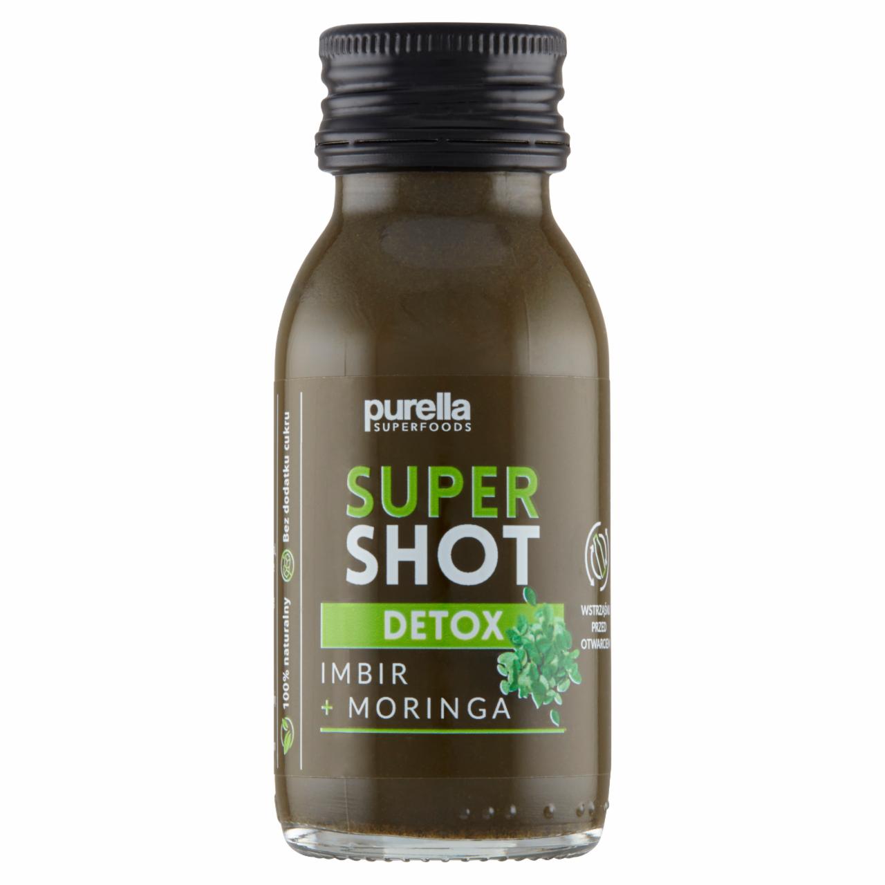 Zdjęcia - Purella Superfoods Supershot Detox Napój niegazowany imbir + moringa 60 ml