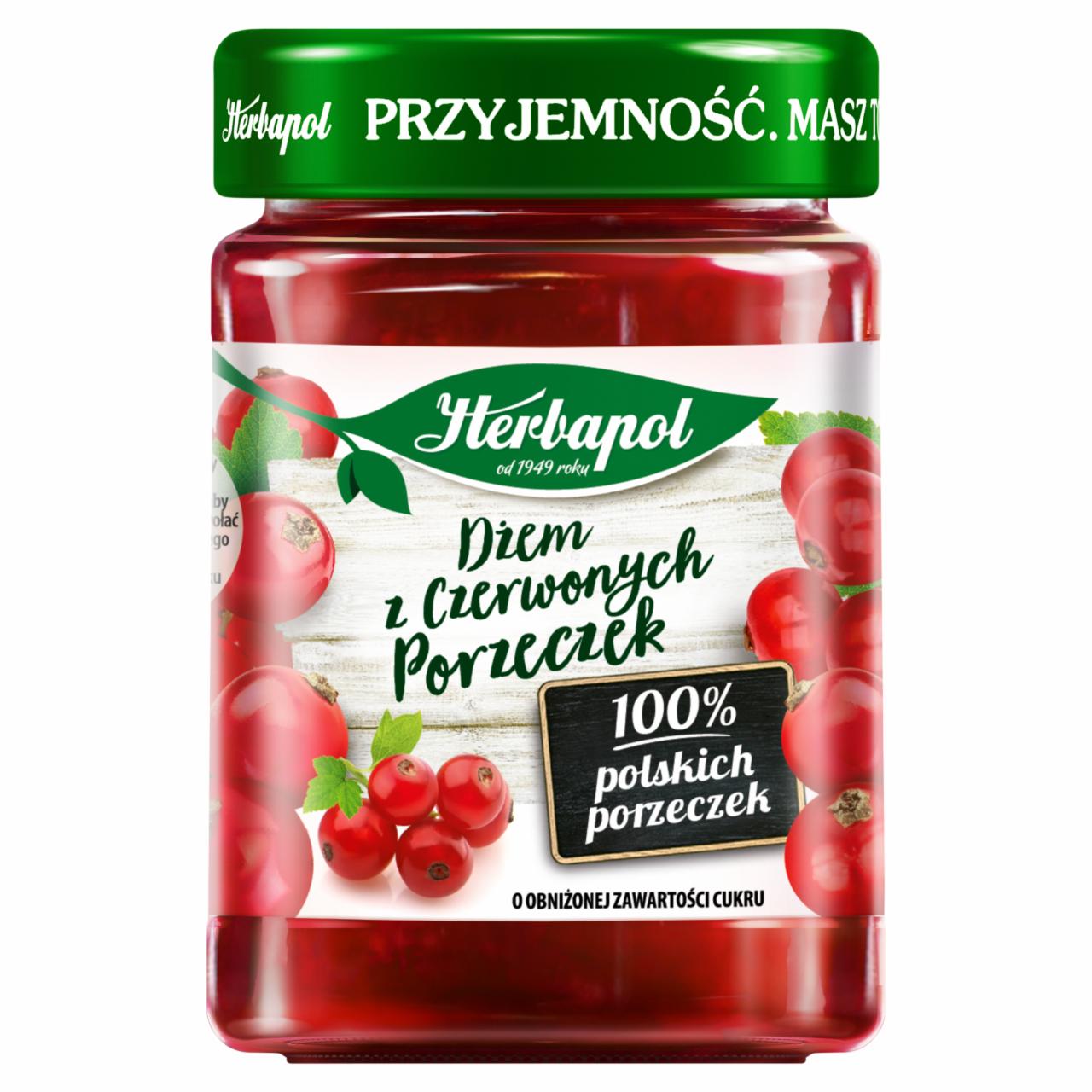 Zdjęcia - Herbapol Dżem z czerwonych porzeczek o obniżonej zawartości cukru 280 g