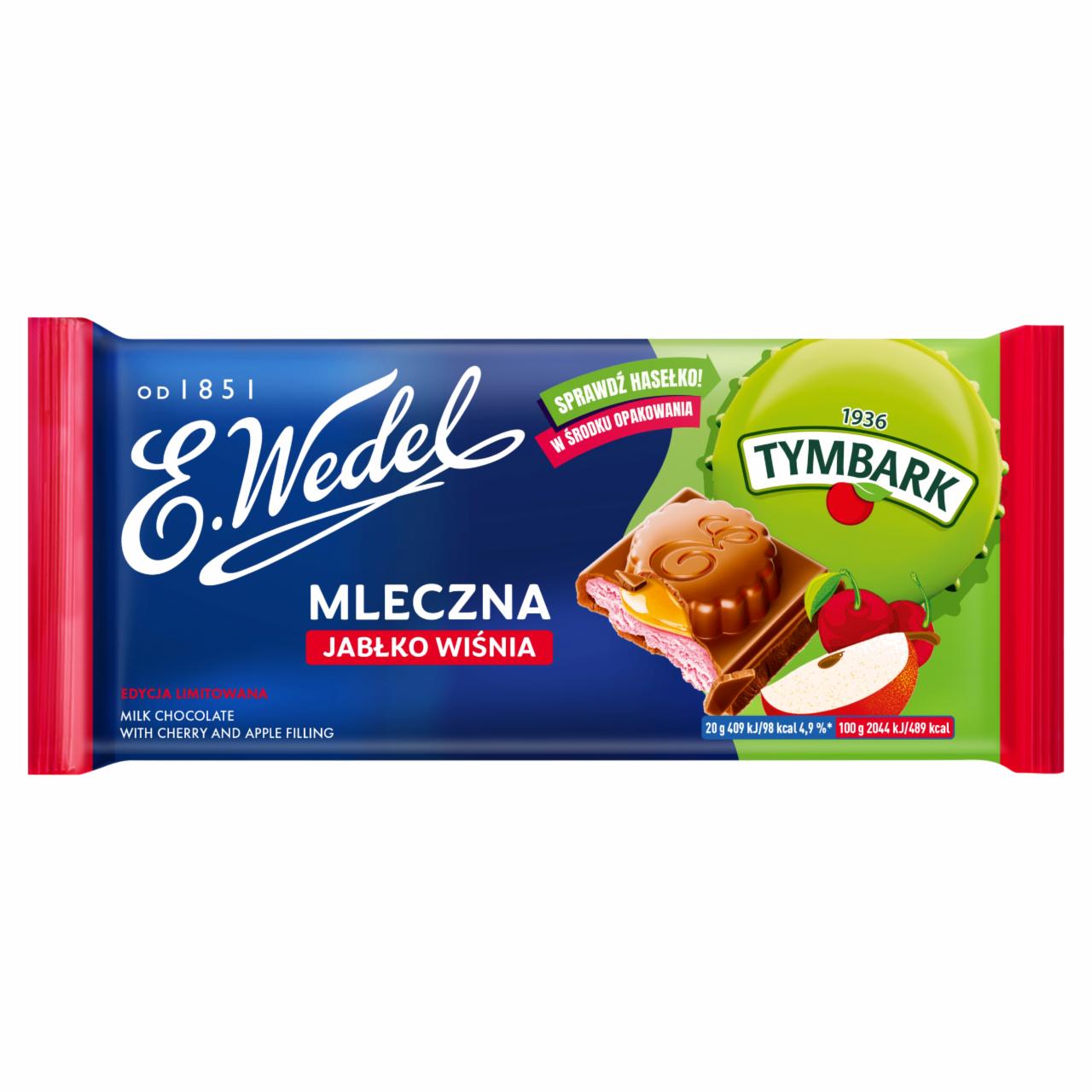 Zdjęcia - E. Wedel Czekolada mleczna jabłko wiśnia 100 g