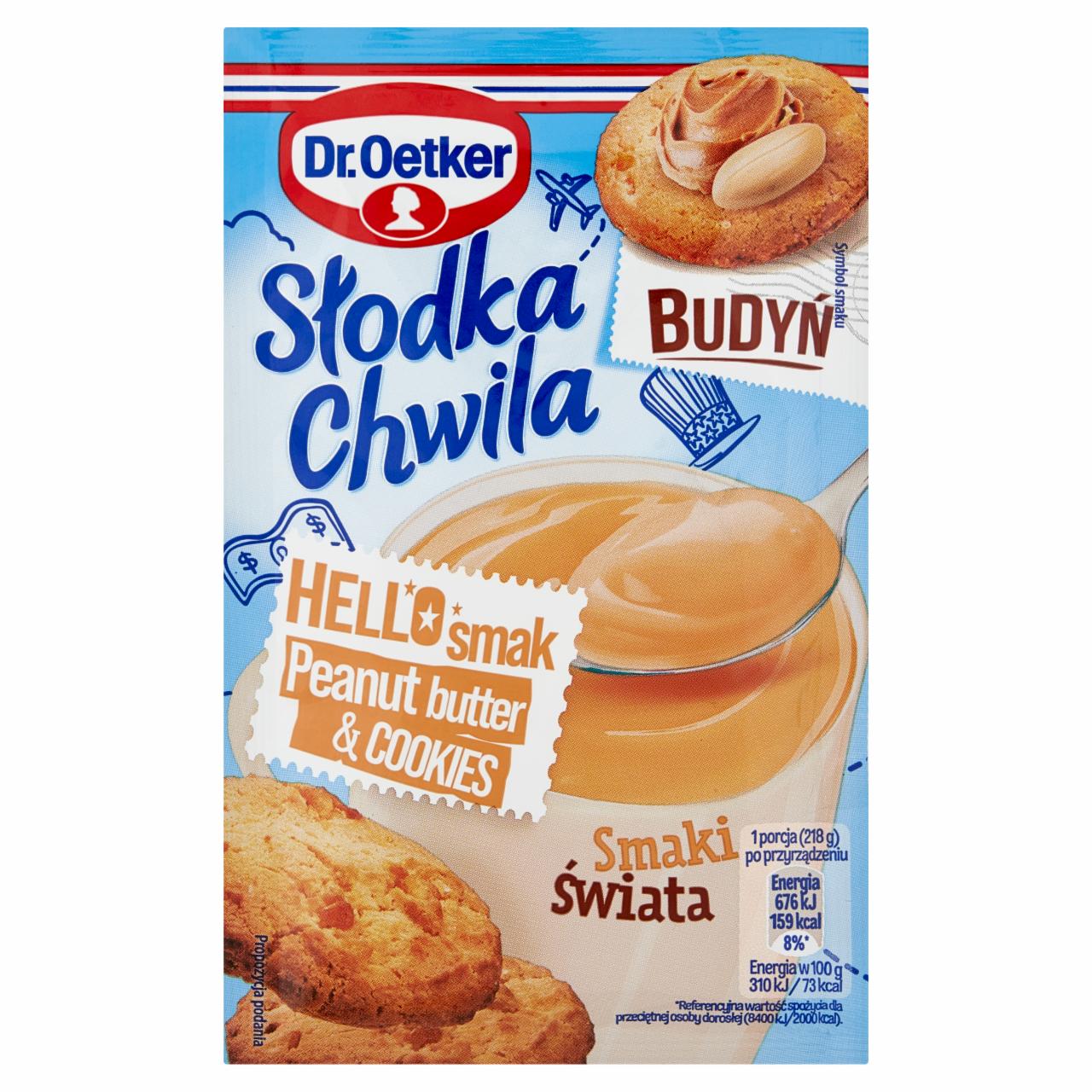 Zdjęcia - Dr. Oetker Słodka Chwila Budyń smak peanut butter & cookies 43 g