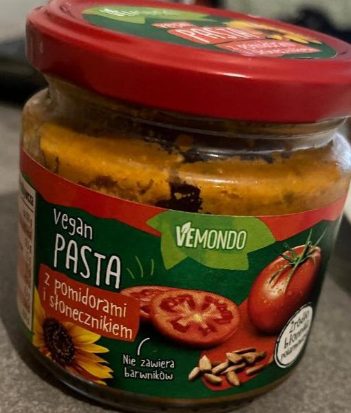 Vegan Pasta z pomidorami i wartości kalorie, kJ odżywcze - i słonecznikiem Vemondo