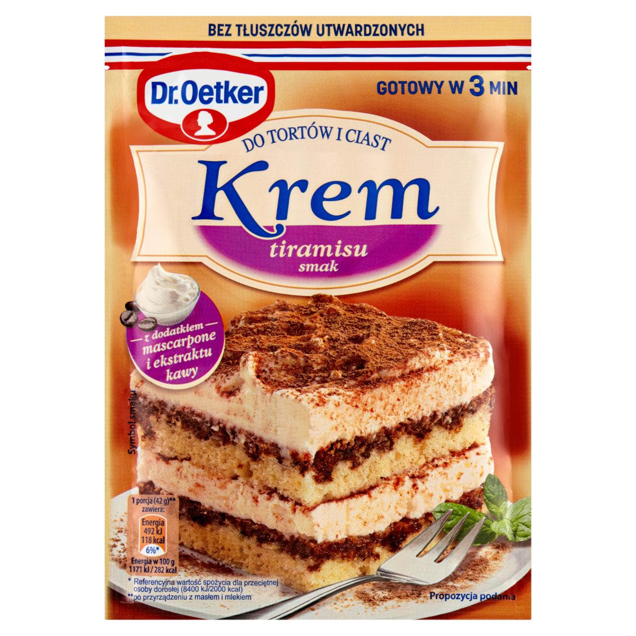 Zdjęcia - Dr. Oetker Krem do tortów i ciast tiramisu smak 109 g