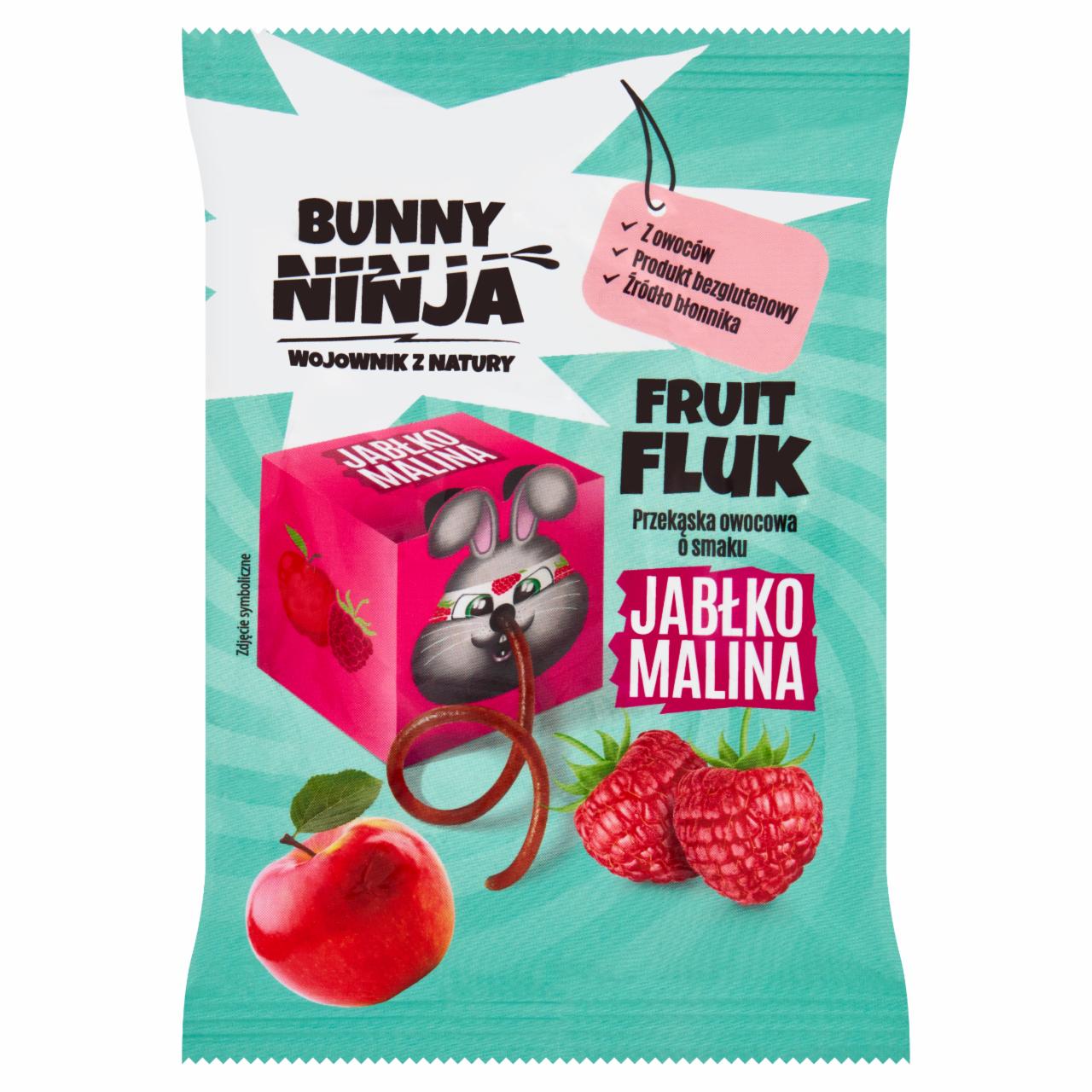 Zdjęcia - Bunny Ninja Fruit Fluk Przekąska owocowa o smaku jabłko malina 15 g