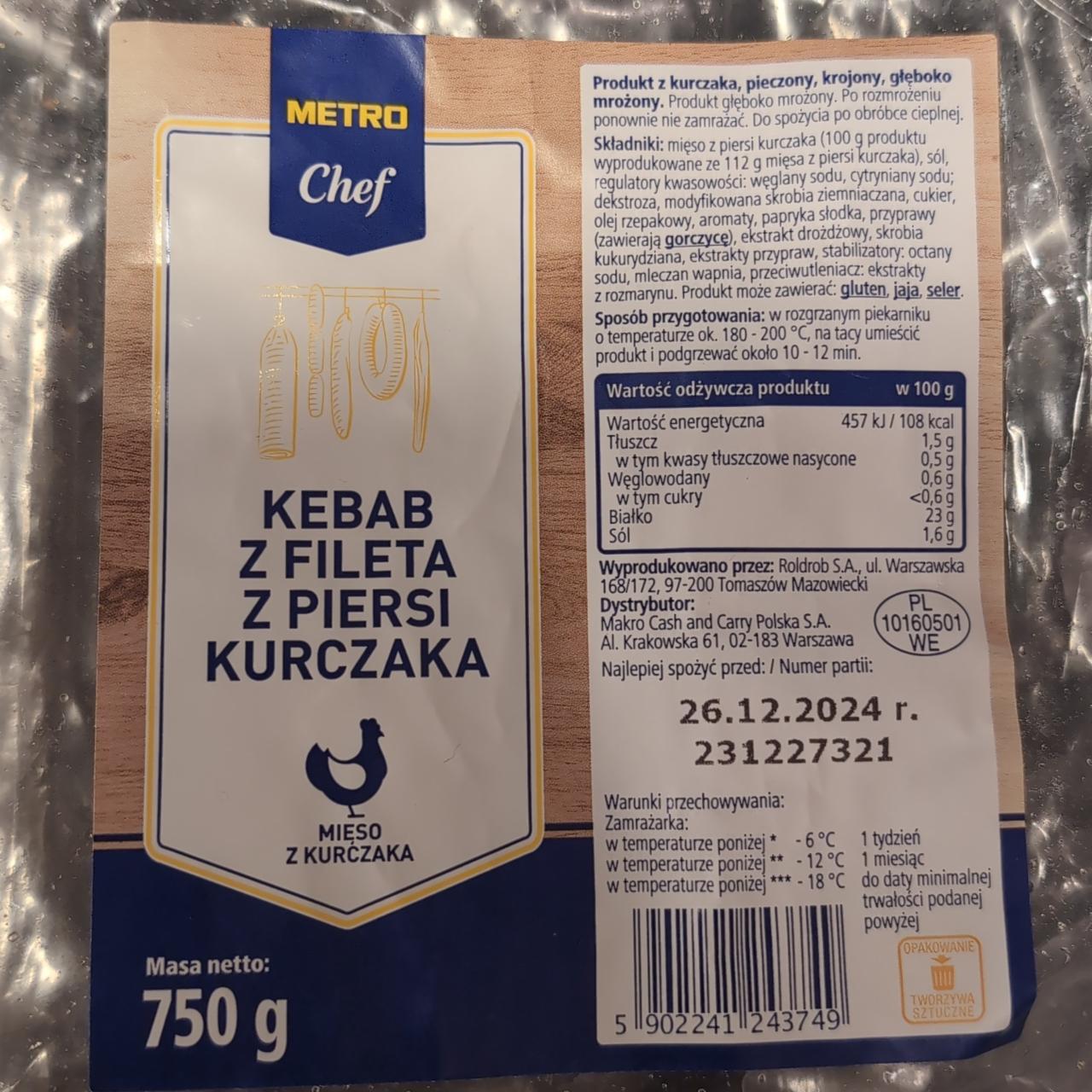 Zdjęcia - Kebab z fileta z piersi kurczaka Metro Chef