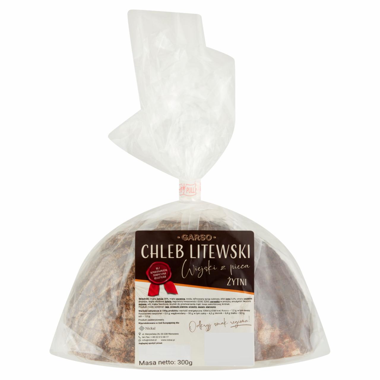 Zdjęcia - Garso Chleb litewski żytni wiejski z pieca 300 g