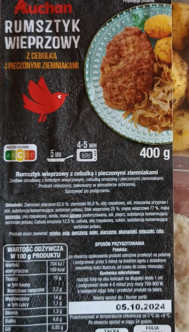 Zdjęcia - Rumsztyk Wieprzowy z cebulką i pieczonymi ziemniakami Auchan