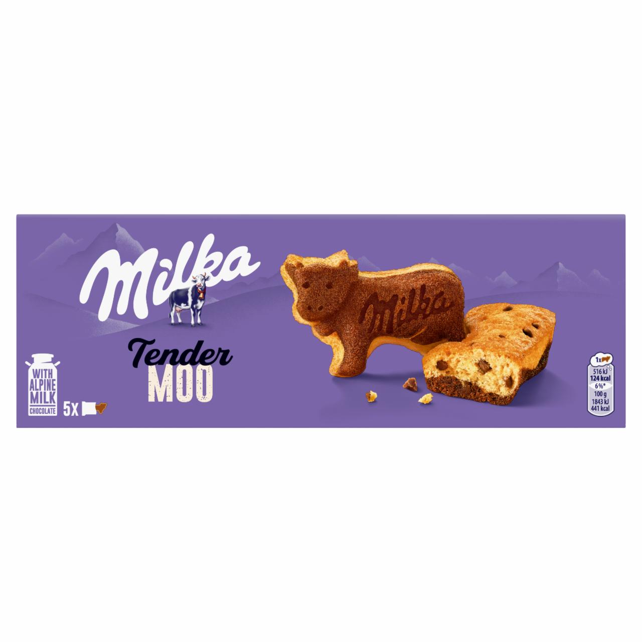 Zdjęcia - Milka Tender Moo Ciastko biszkoptowe z kawałkami czekolady mlecznej 140 g (5 x 28 g)