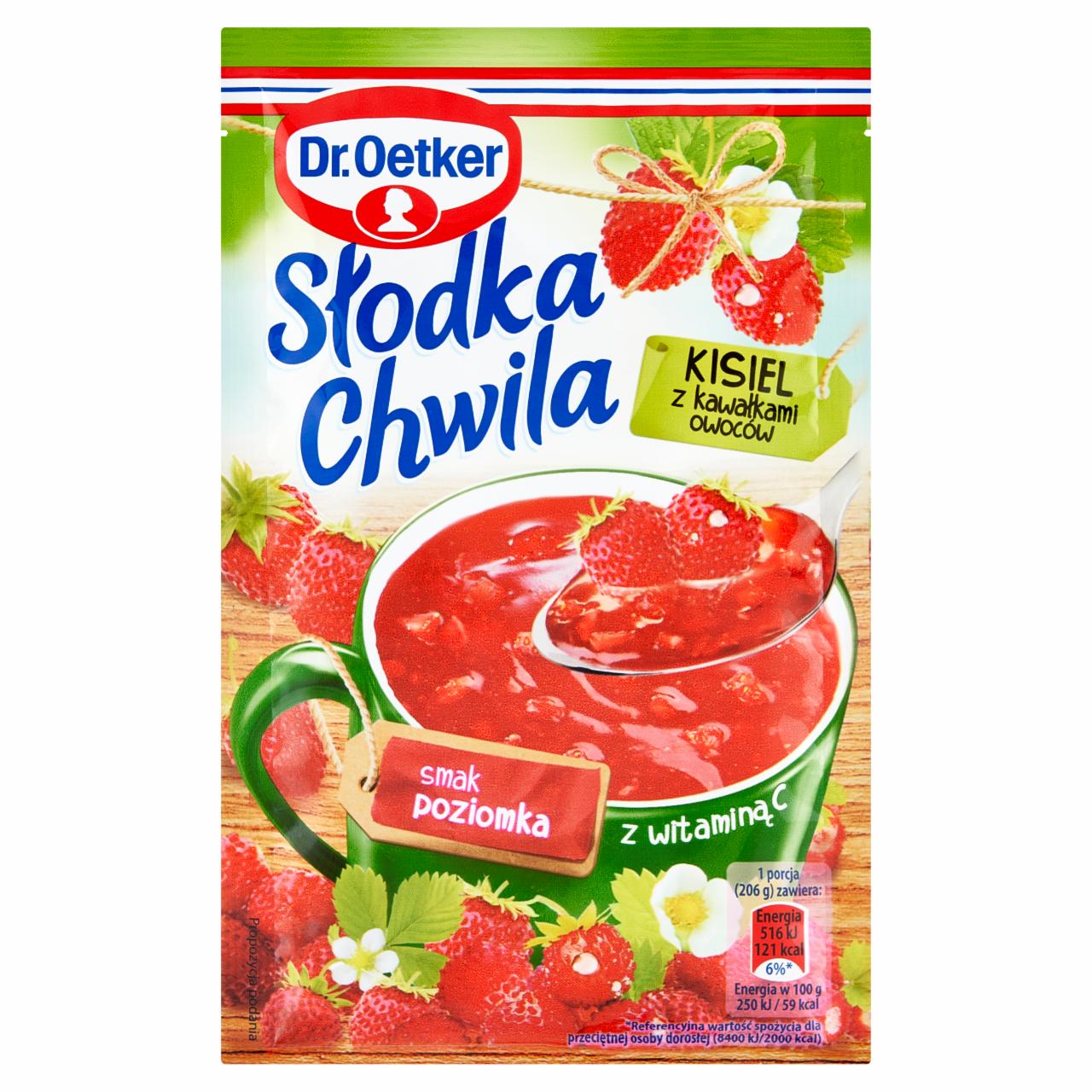 Zdjęcia - Dr. Oetker Słodka Chwila Kisiel z kawałkami owoców smak poziomka 31,5 g