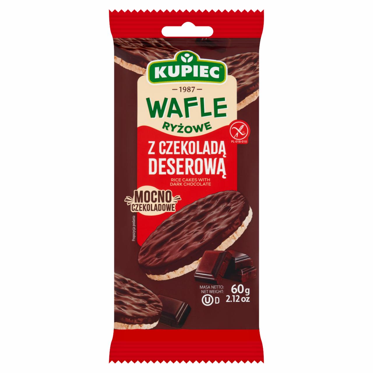 Zdjęcia - Kupiec Wafle ryżowe z czekoladą deserową 60 g (4 sztuki)