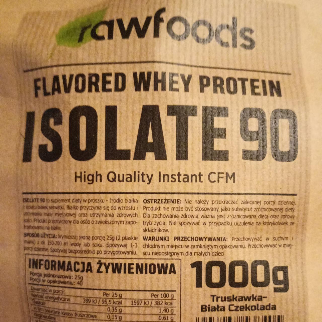 Zdjęcia - Flavored whey protein isolate 90 truskawka biala czekolada Rawfoods