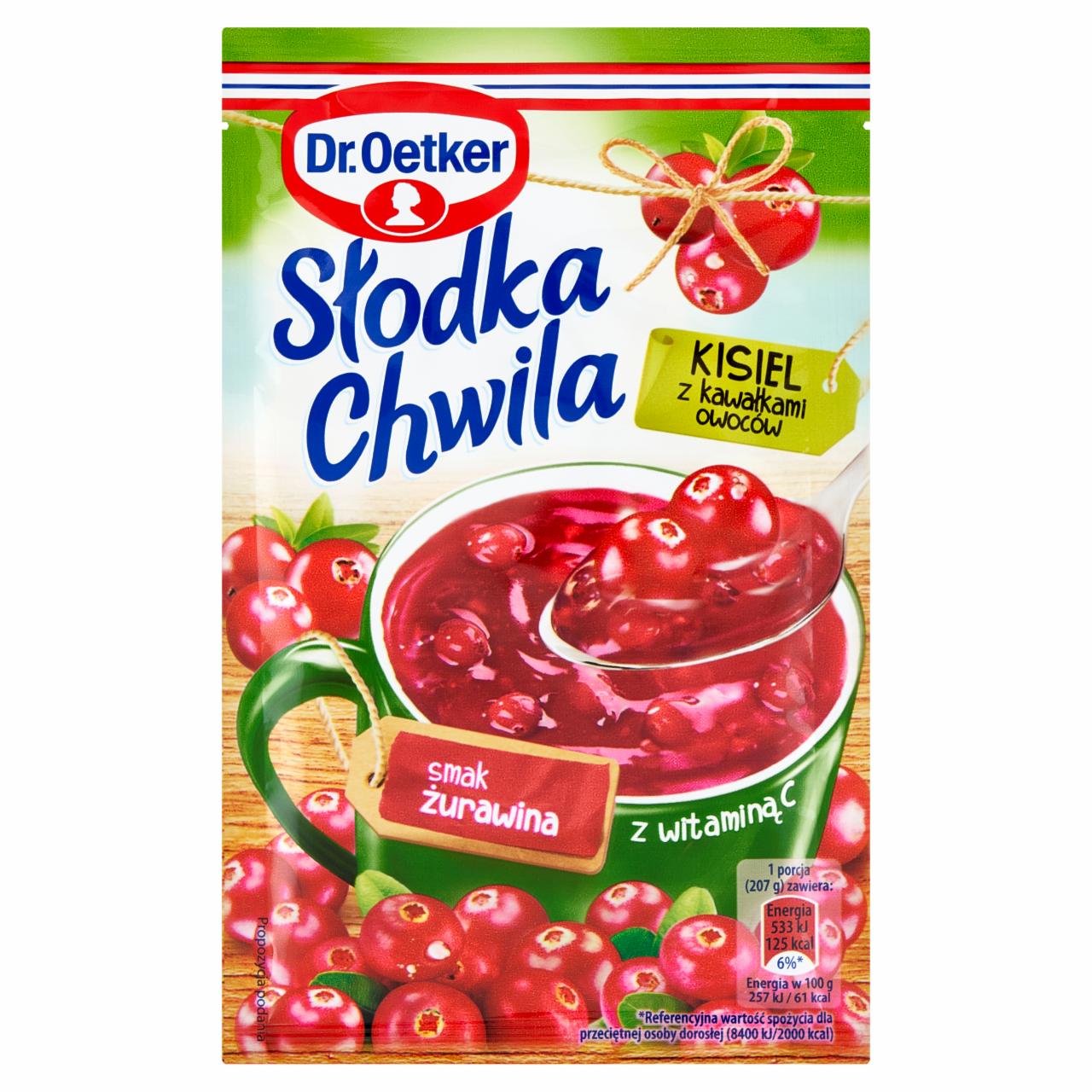 Zdjęcia - Dr. Oetker Słodka Chwila Kisiel z kawałkami owoców smak żurawina 32,5 g