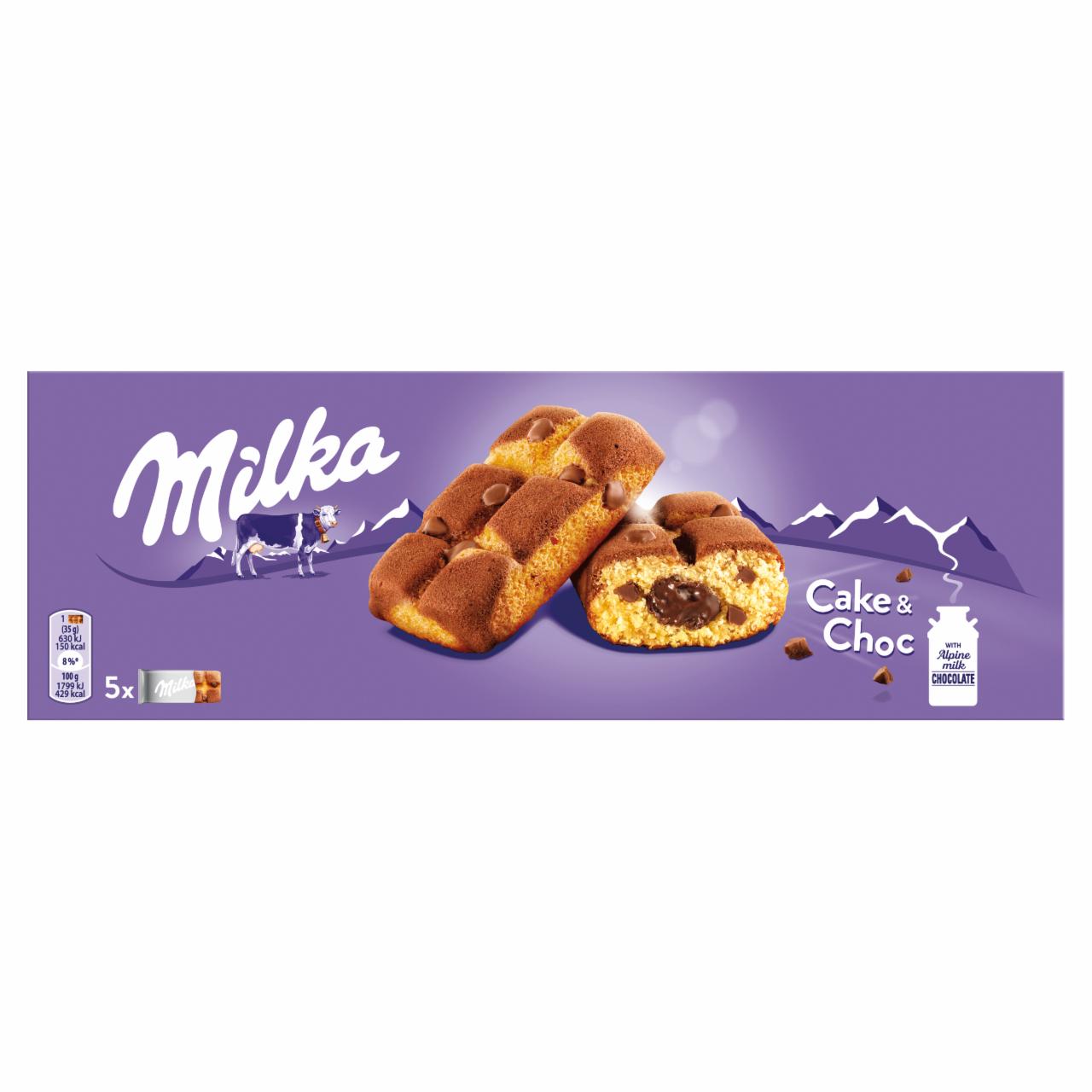 Zdjęcia - Milka Cake & Choc Ciastka biszkoptowe z kawałkami czekolady mlecznej 175 g (5 x 35 g)