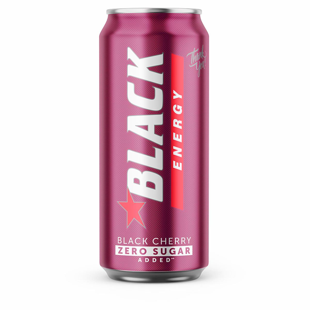 Zdjęcia - Black Energy Zero Sugar Black Cherry Gazowany napój energetyzujący 500 ml