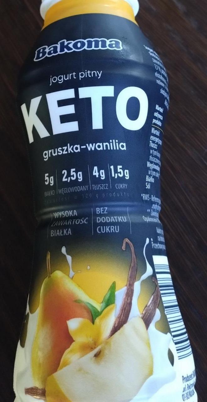 Zdjęcia - Jogurt pitny keto gruszka-wanilia Bakoma