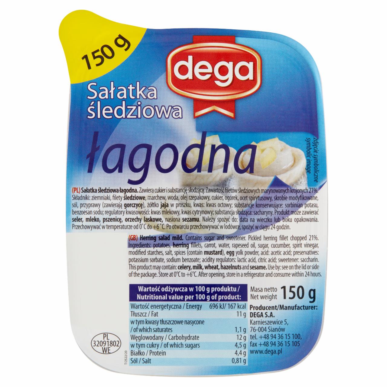 Zdjęcia - Dega Sałatka śledziowa łagodna 150 g