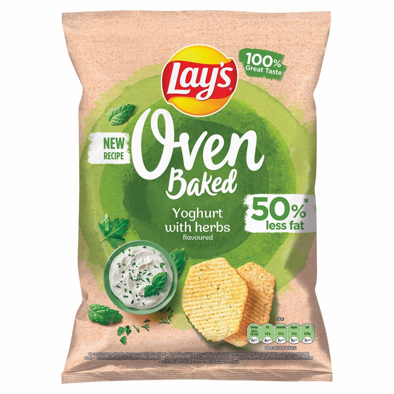 Zdjęcia - Lay's Oven Baked Pieczone formowane chipsy ziemniaczane o smaku jogurtu z ziołami 110 g