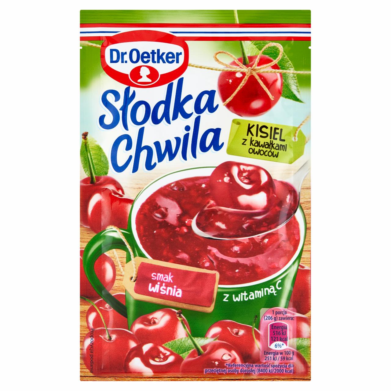 Zdjęcia - Dr. Oetker Słodka Chwila Kisiel z kawałkami owoców smak wiśnia 31,5 g