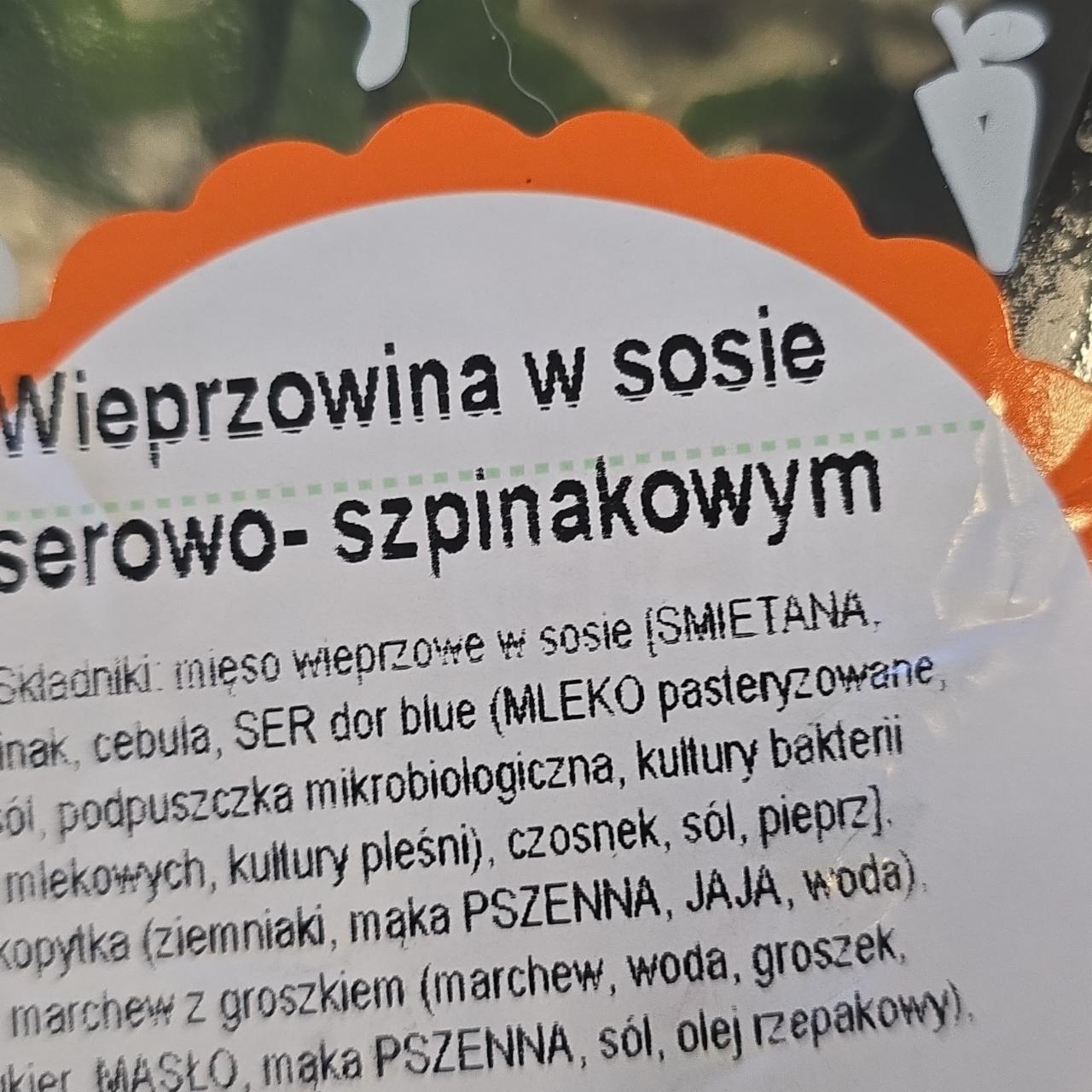 Zdjęcia - wieprzowina w sosie serowo szpinakowym Ślimak