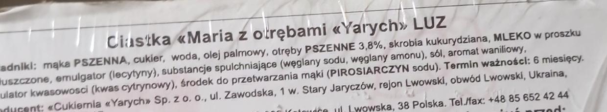 Zdjęcia - Ciastka maria z otrębami Yarych