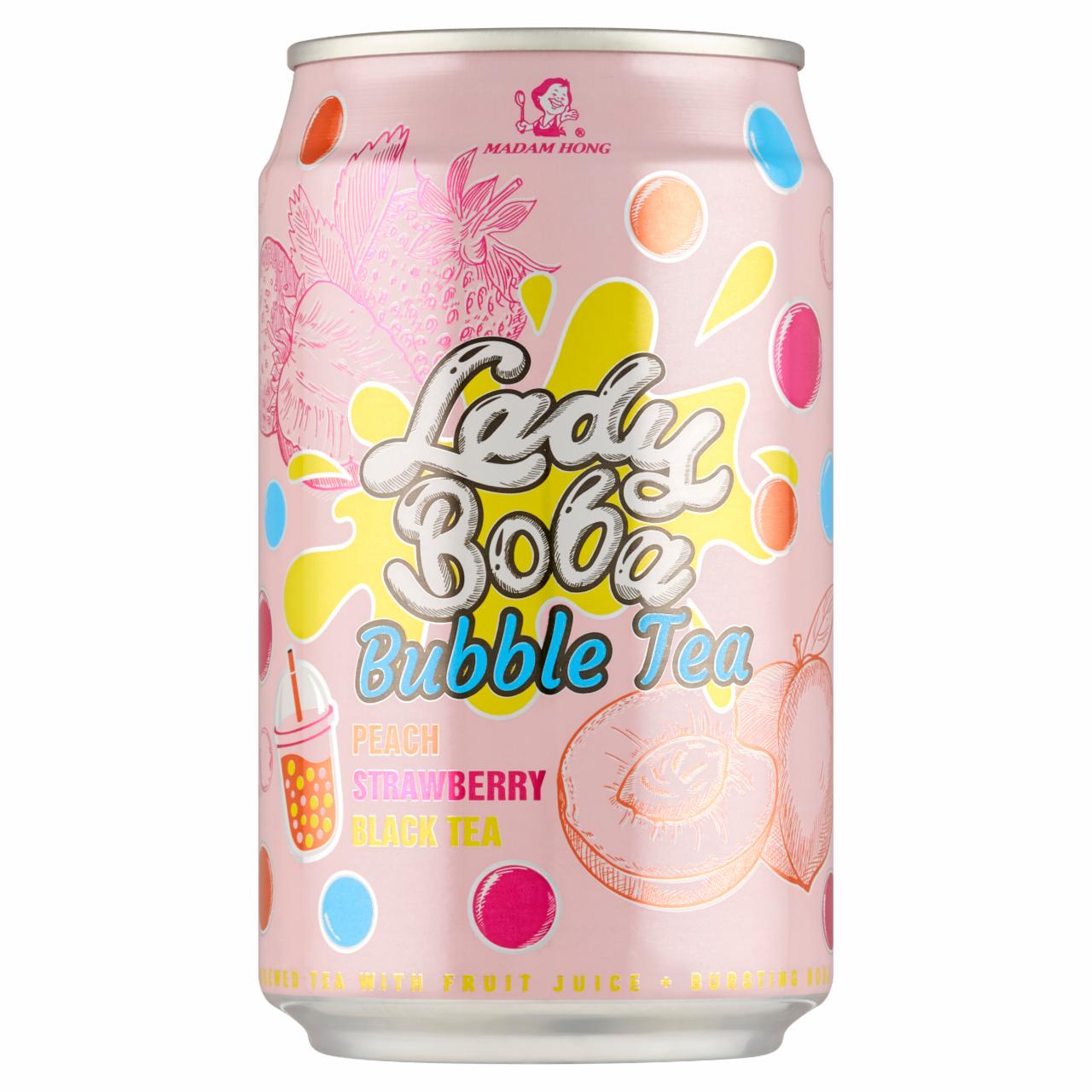 Zdjęcia - Madam Hong Lady Boba Bubble Tea Napój herbaciany smak brzoskwinia-truskawka 320 ml