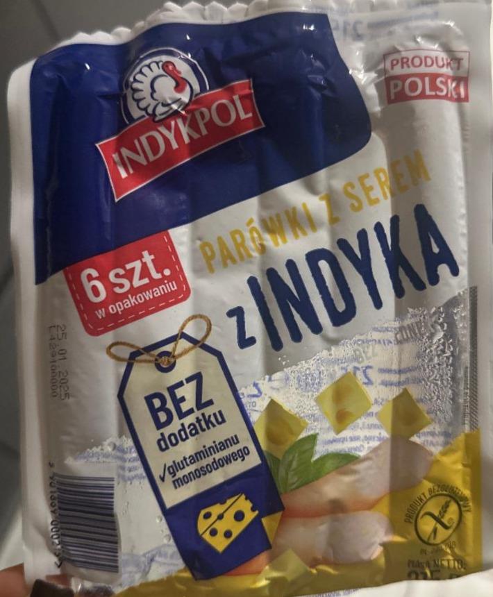 Zdjęcia - Indykpol Parówki z indyka z serem 215 g (6 sztuk)