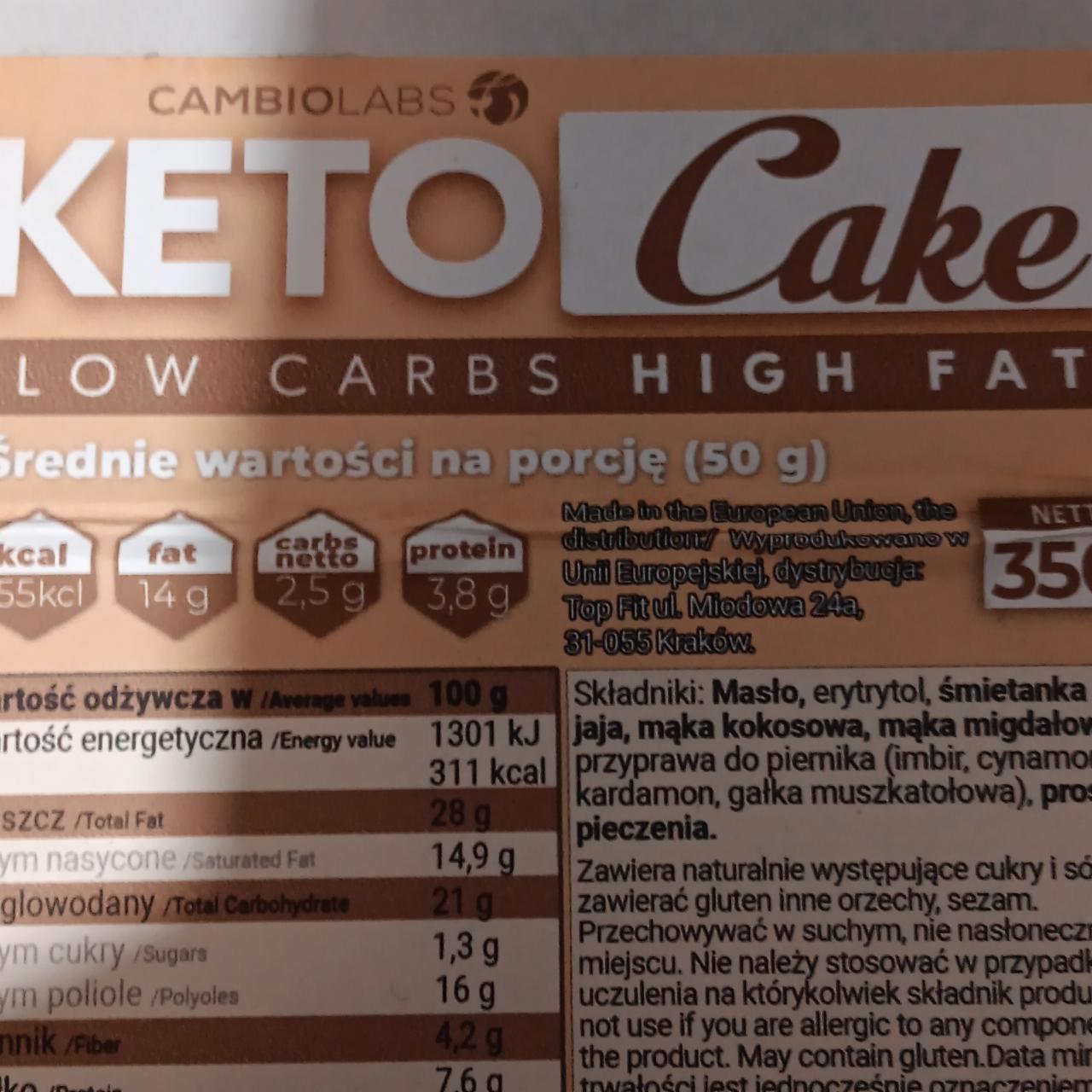 Zdjęcia - Keto cake CambioLabs