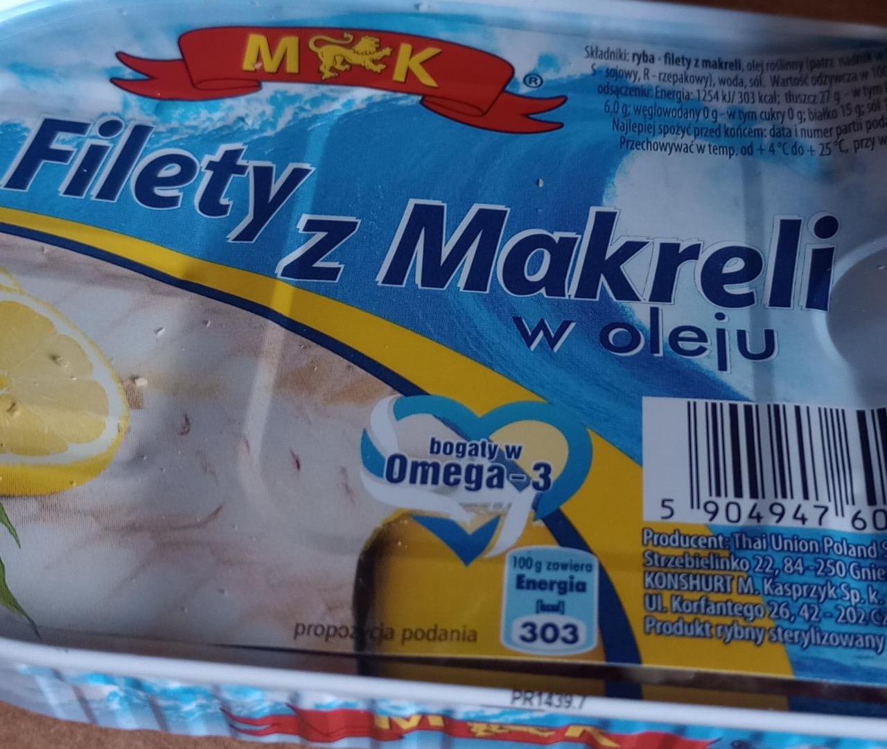 Zdjęcia - Filety z makreli w oleju M&K