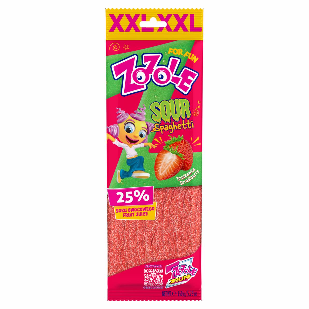 Zdjęcia - Zozole Sour Spaghetti Żelki o smaku truskawkowym 145 g