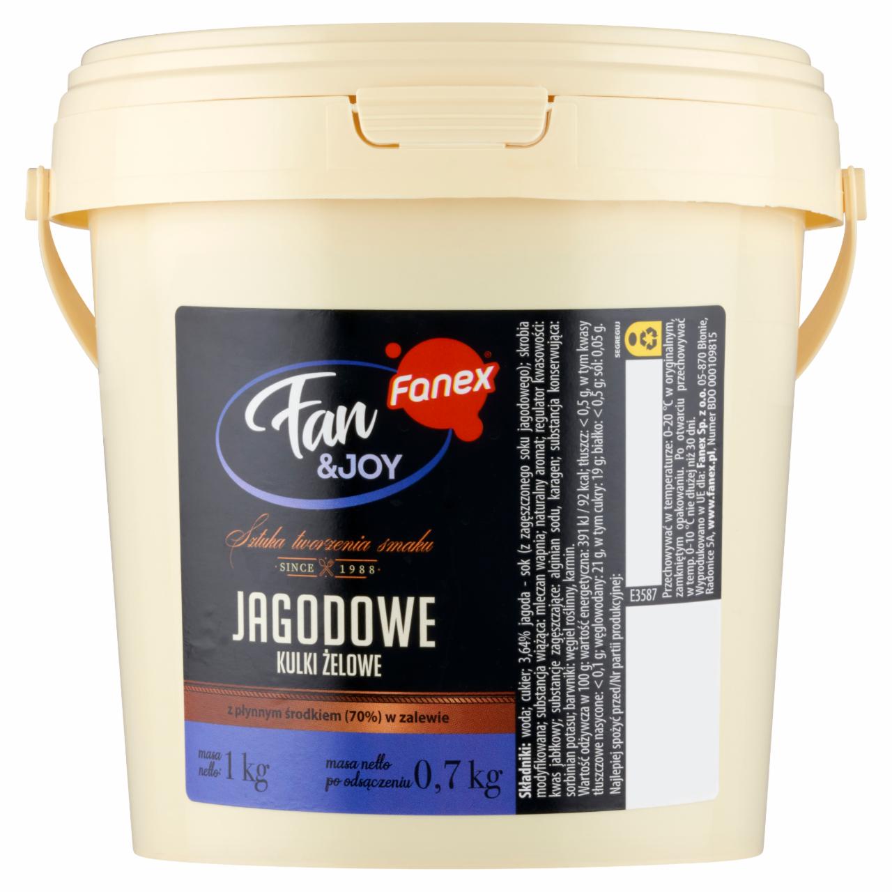 Zdjęcia - Fanex Fan&Joy Jagodowe kulki żelowe z płynnym środkiem w zalewie 1 kg