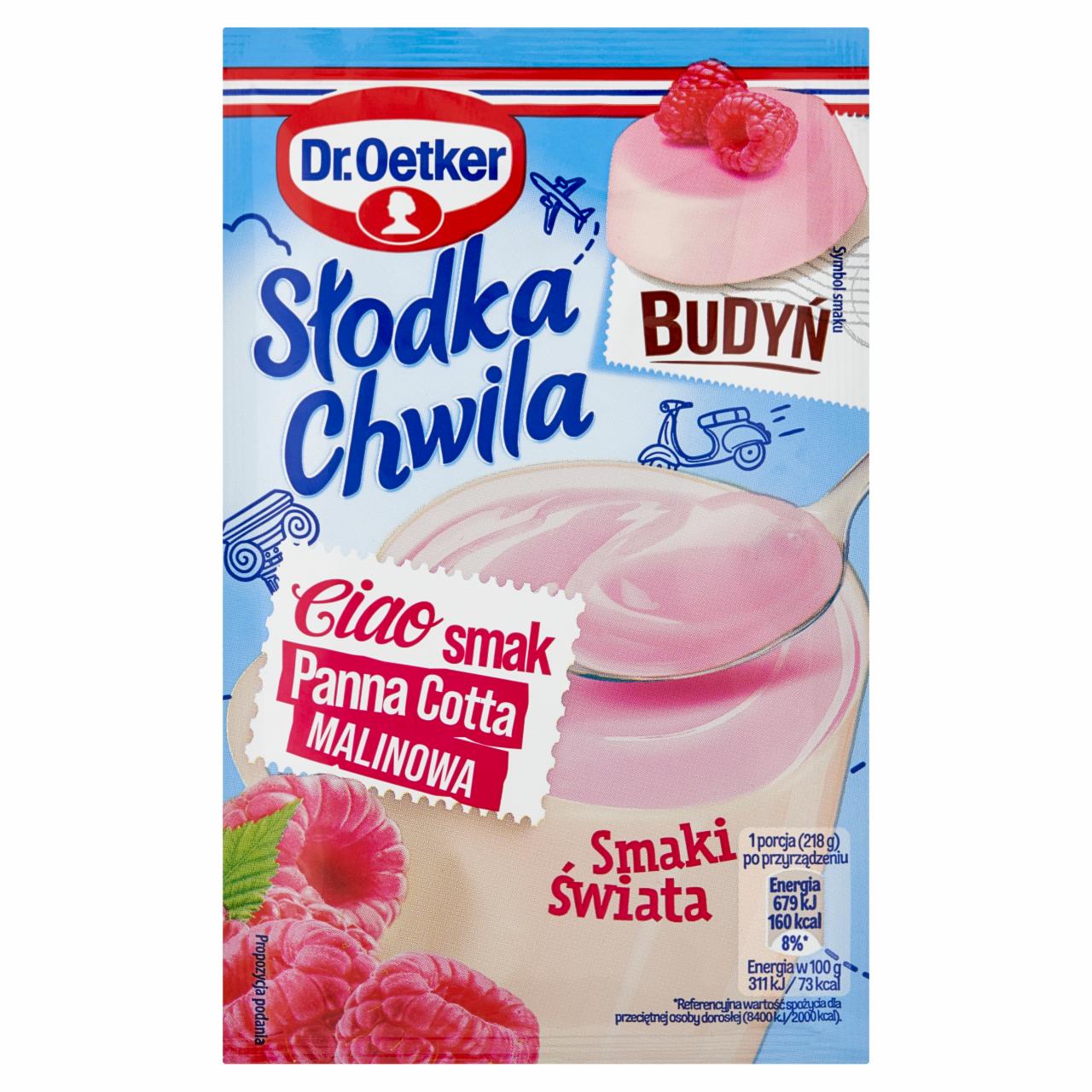 Zdjęcia - Dr. Oetker Słodka Chwila Budyń smak panna cotta malinowa 43 g