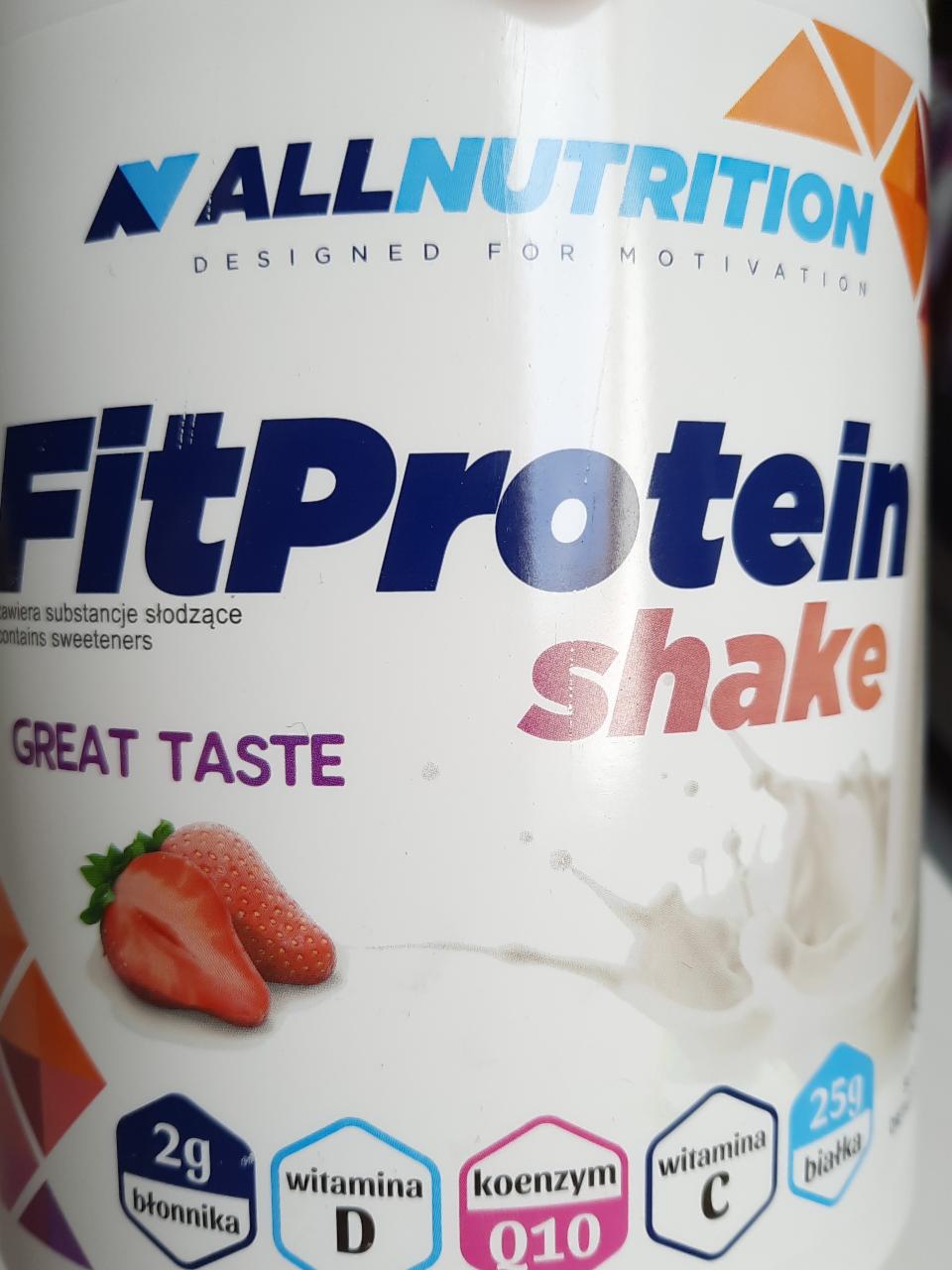 Zdjęcia - FitProtein shake truskawka Allnutrition