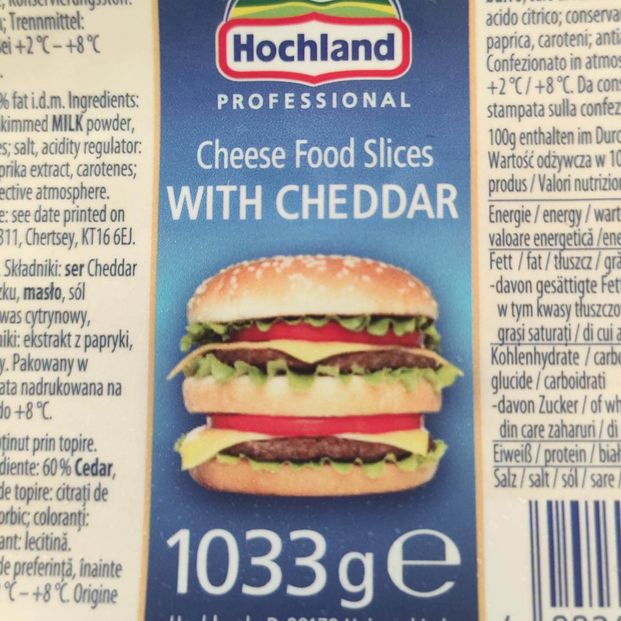 Zdjęcia - Hochland Professional Ser topiony cheddar w plastrach 1033 g (84 sztuki)