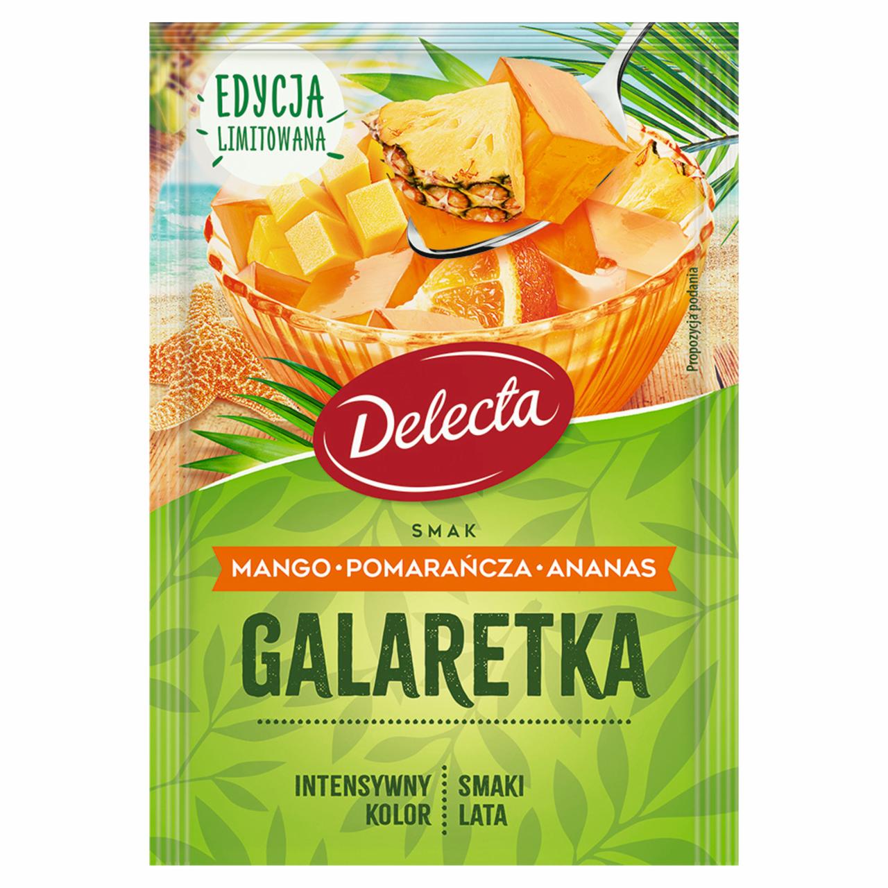 Zdjęcia - Delecta Galaretka smak mango pomarańcza ananas 50 g