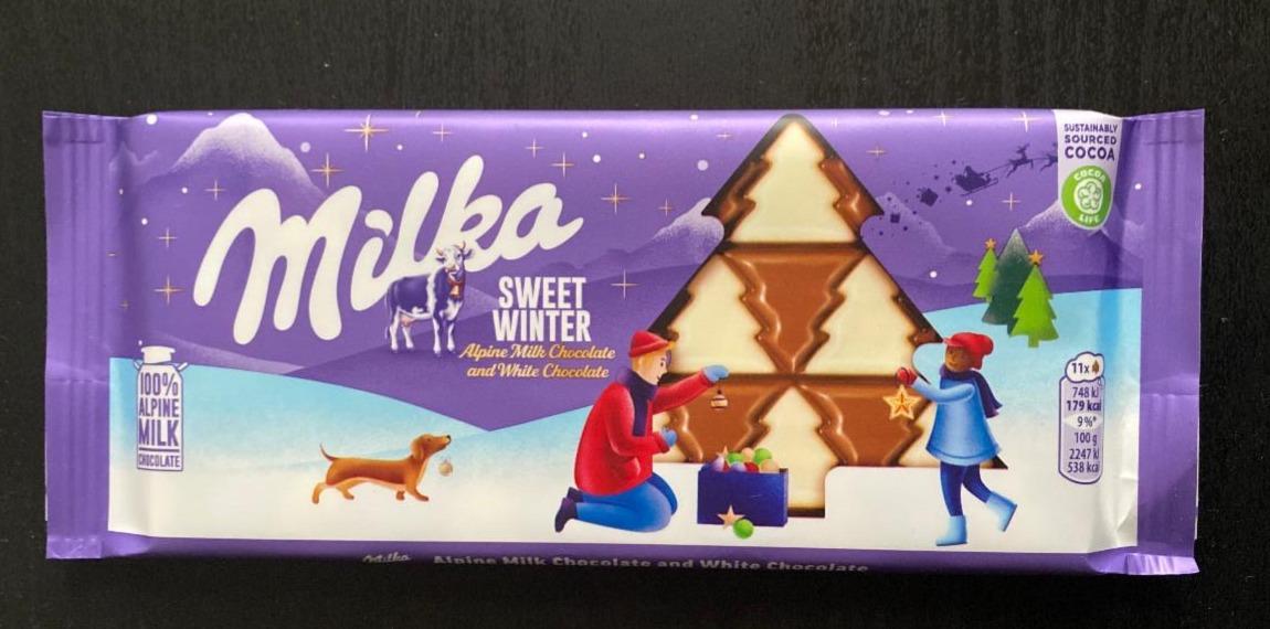 Zdjęcia - Milka Sweet Winter Czekolada mleczna z białą czekoladą 100 g