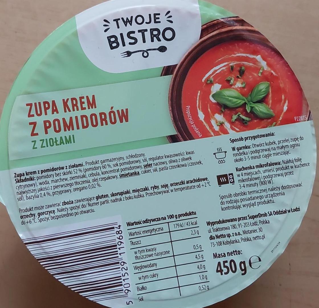 Zdjęcia - Zupa krem z pomidorów z ziołami Twoje Bistro