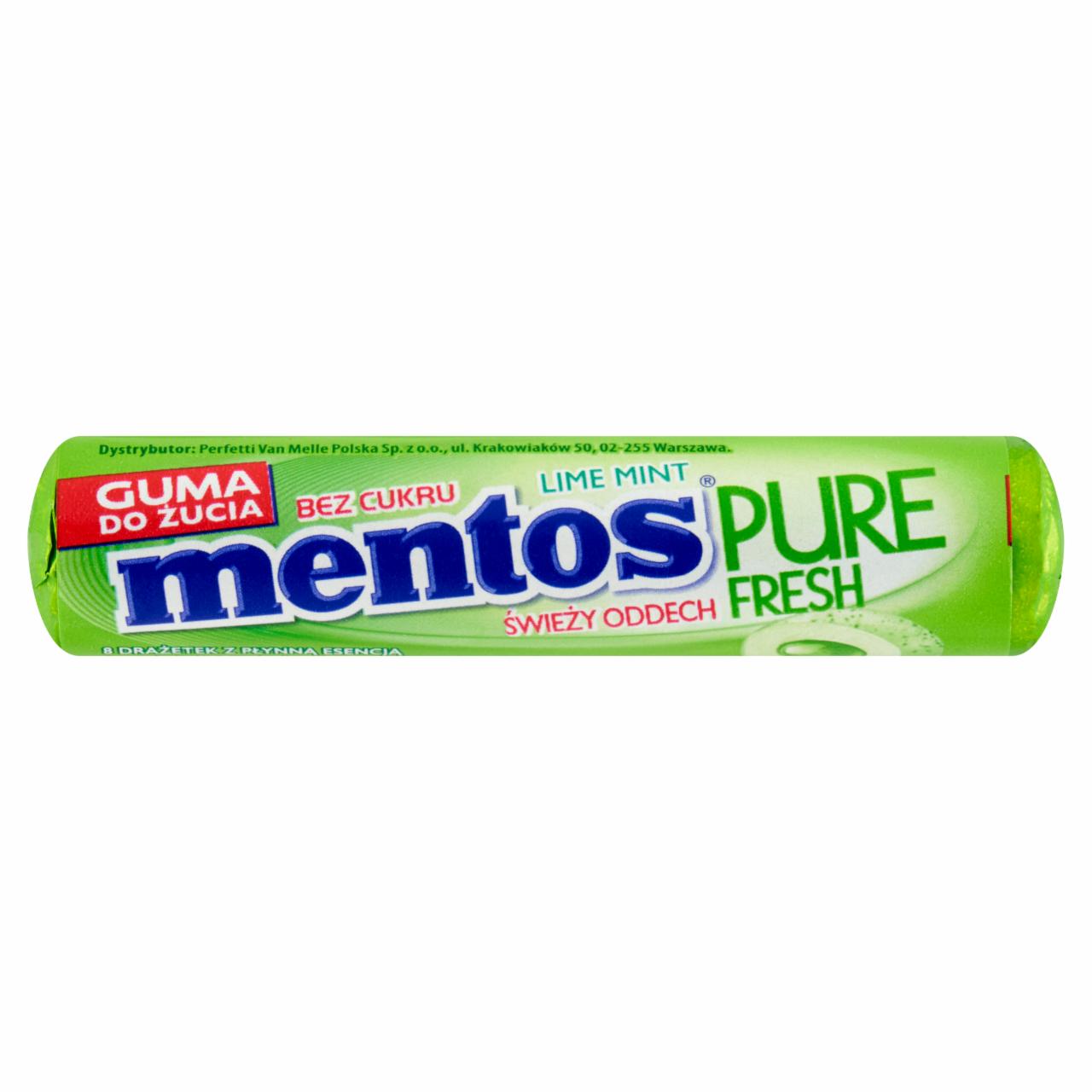 Zdjęcia - Mentos Pure Fresh Lime Mint Guma do żucia bez cukru 15,5 g (8 sztuk)