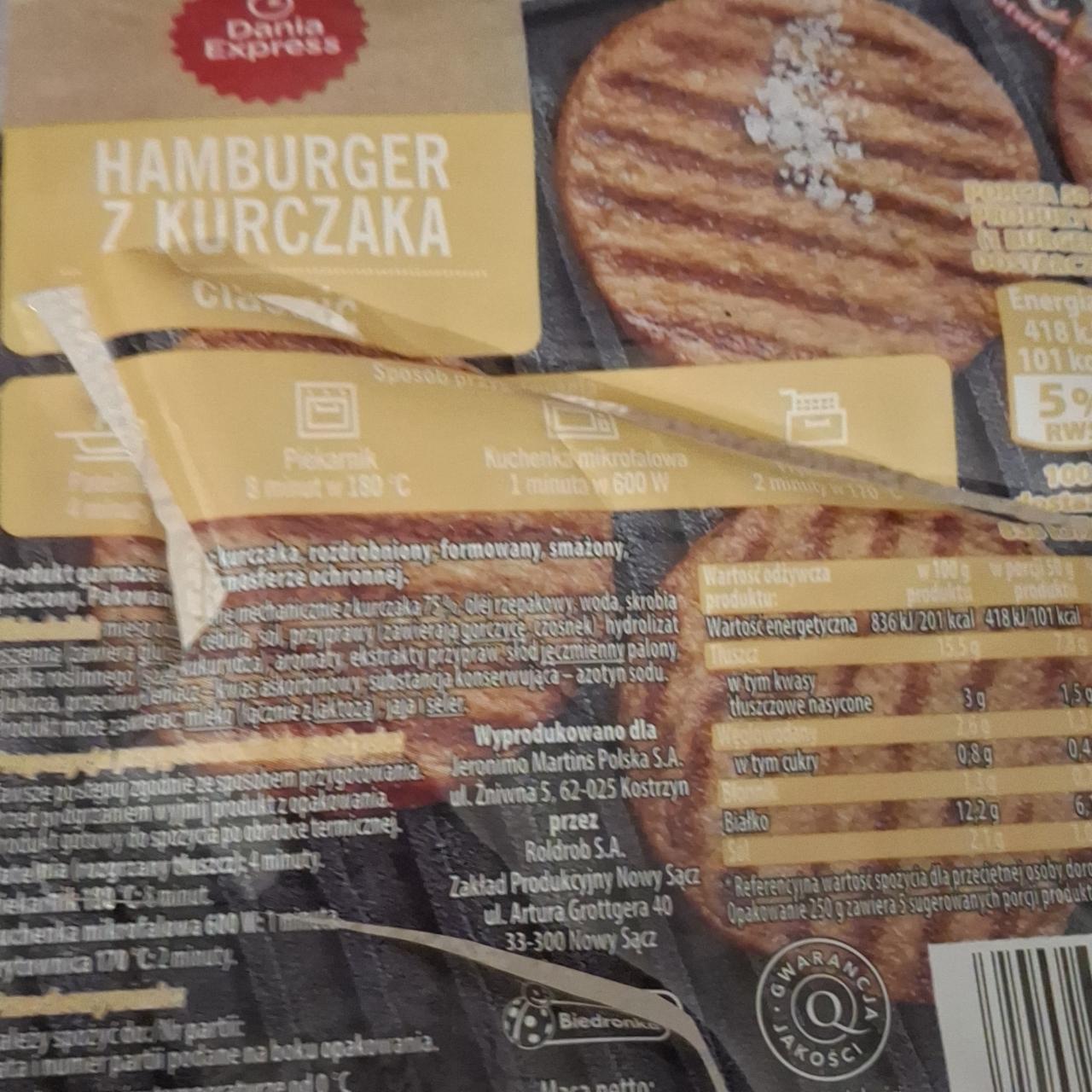 Zdjęcia - Hamburger z kurczaka classic Dania Express