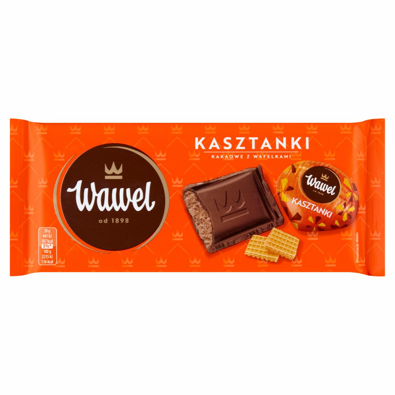 Zdjęcia - Wawel Kasztanki kakaowe z wafelkami Czekolada nadziewana 100 g