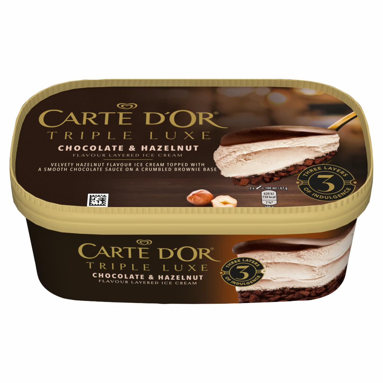 Zdjęcia - Carte D'Or Triple Luxe Lody o smaku orzechów laskowych z sosem o smaku mlecznej czekolady 650 ml