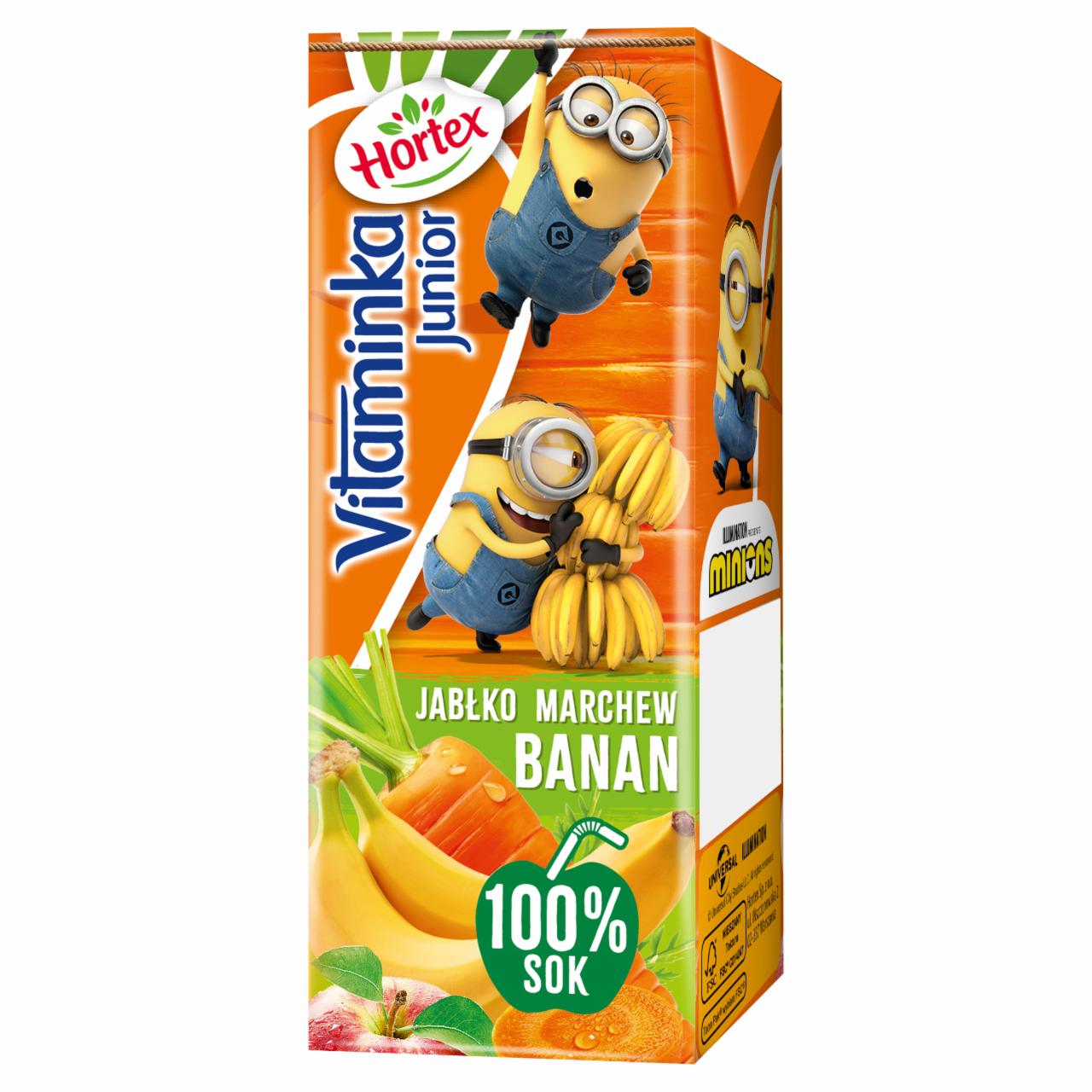 Zdjęcia - Hortex Vitaminka Junior Sok 100 % jabłko marchew banan 200 ml