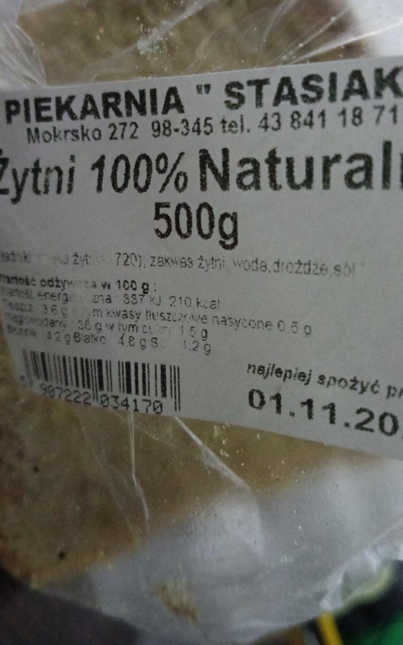 Zdjęcia - Chleb żytni 100% naturalny Piekarnia Stasiak