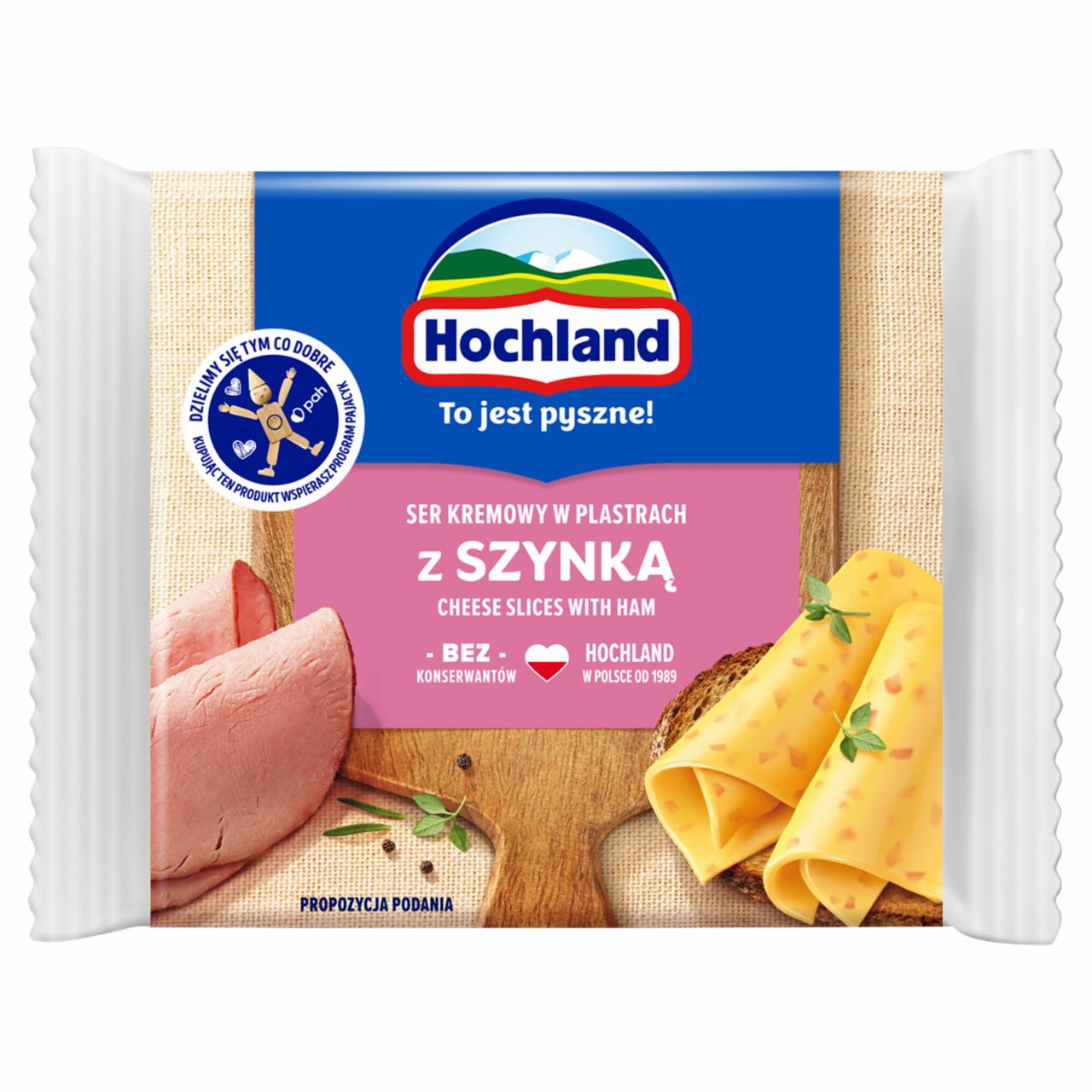 Zdjęcia - Hochland Ser kremowy w plastrach z szynką 130 g